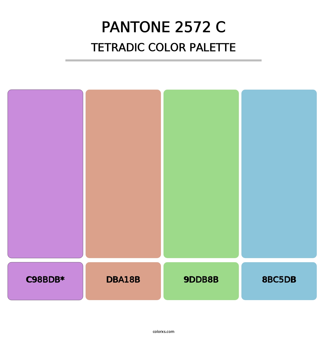 PANTONE 2572 C - Tetradic Color Palette