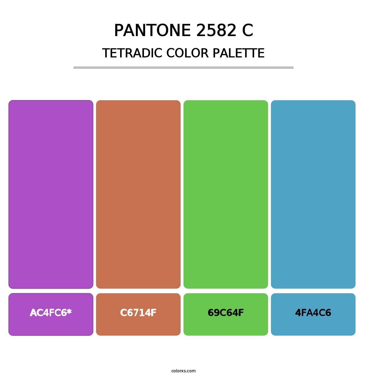 PANTONE 2582 C - Tetradic Color Palette