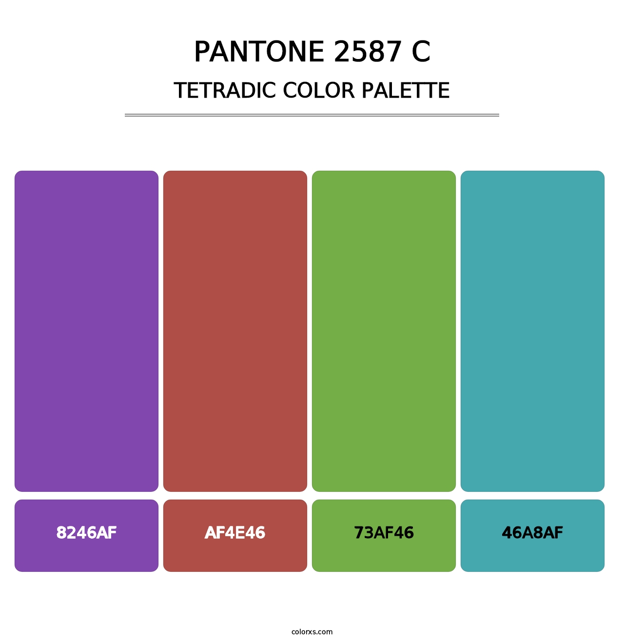 PANTONE 2587 C - Tetradic Color Palette