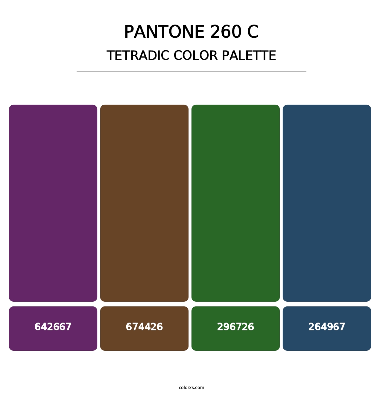PANTONE 260 C - Tetradic Color Palette