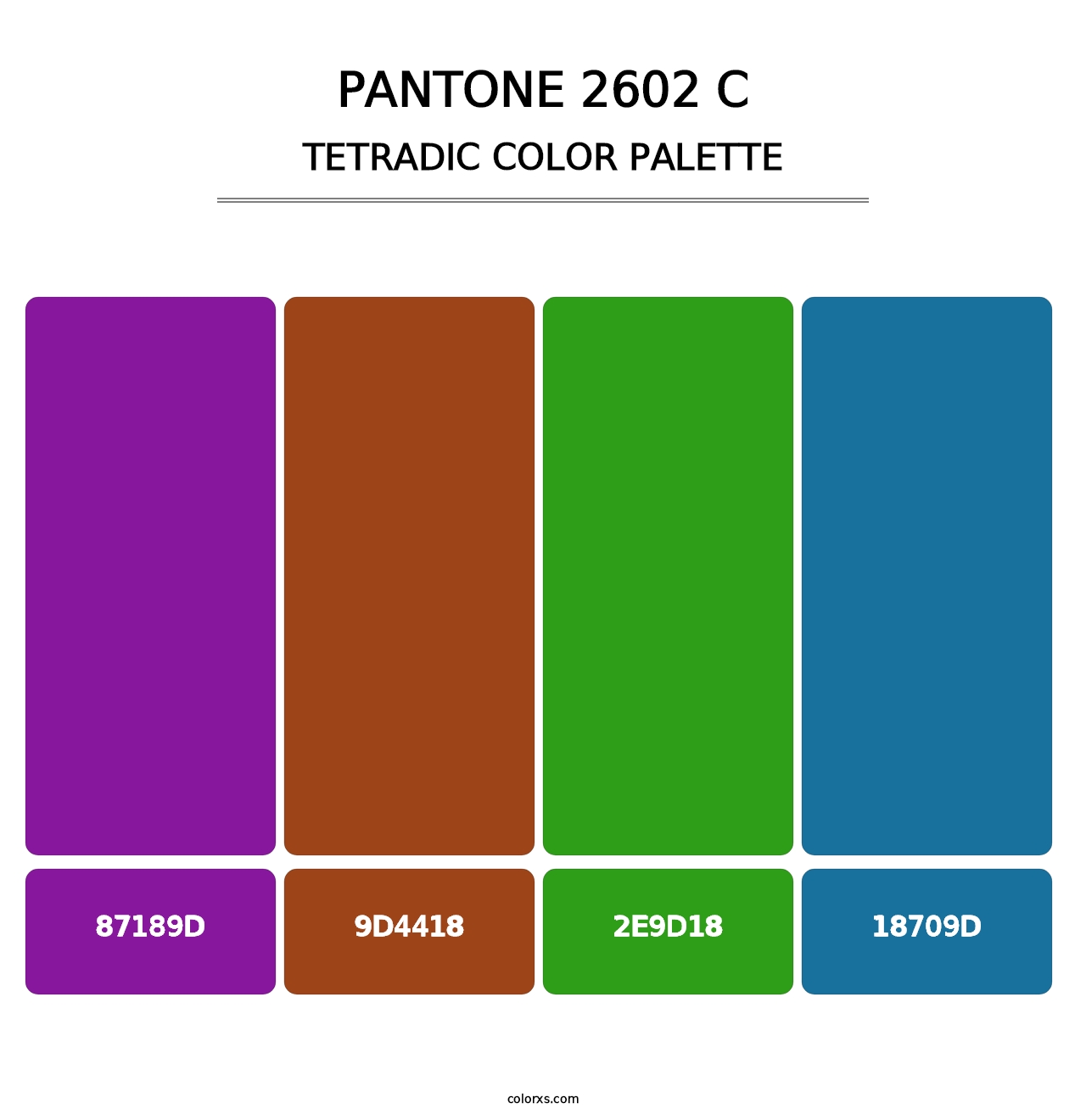 PANTONE 2602 C - Tetradic Color Palette