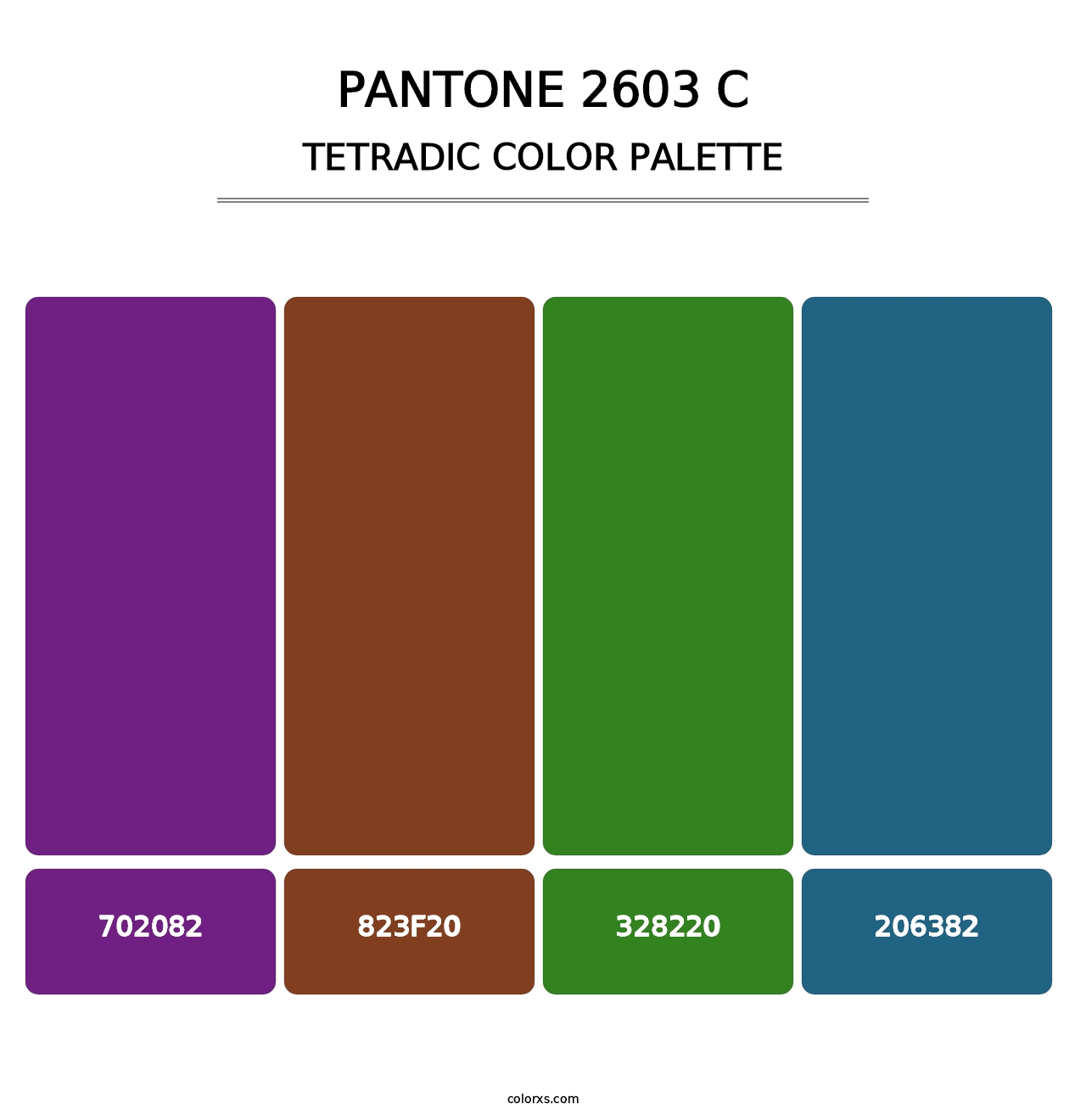 PANTONE 2603 C - Tetradic Color Palette