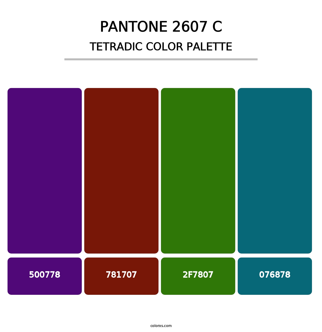 PANTONE 2607 C - Tetradic Color Palette