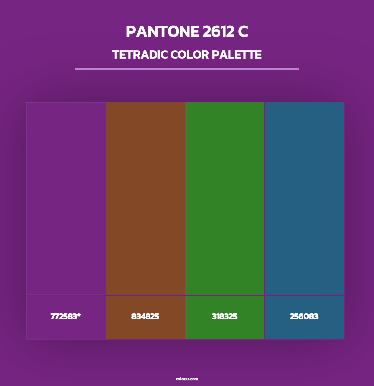 PANTONE 2612 C - Tetradic Color Palette