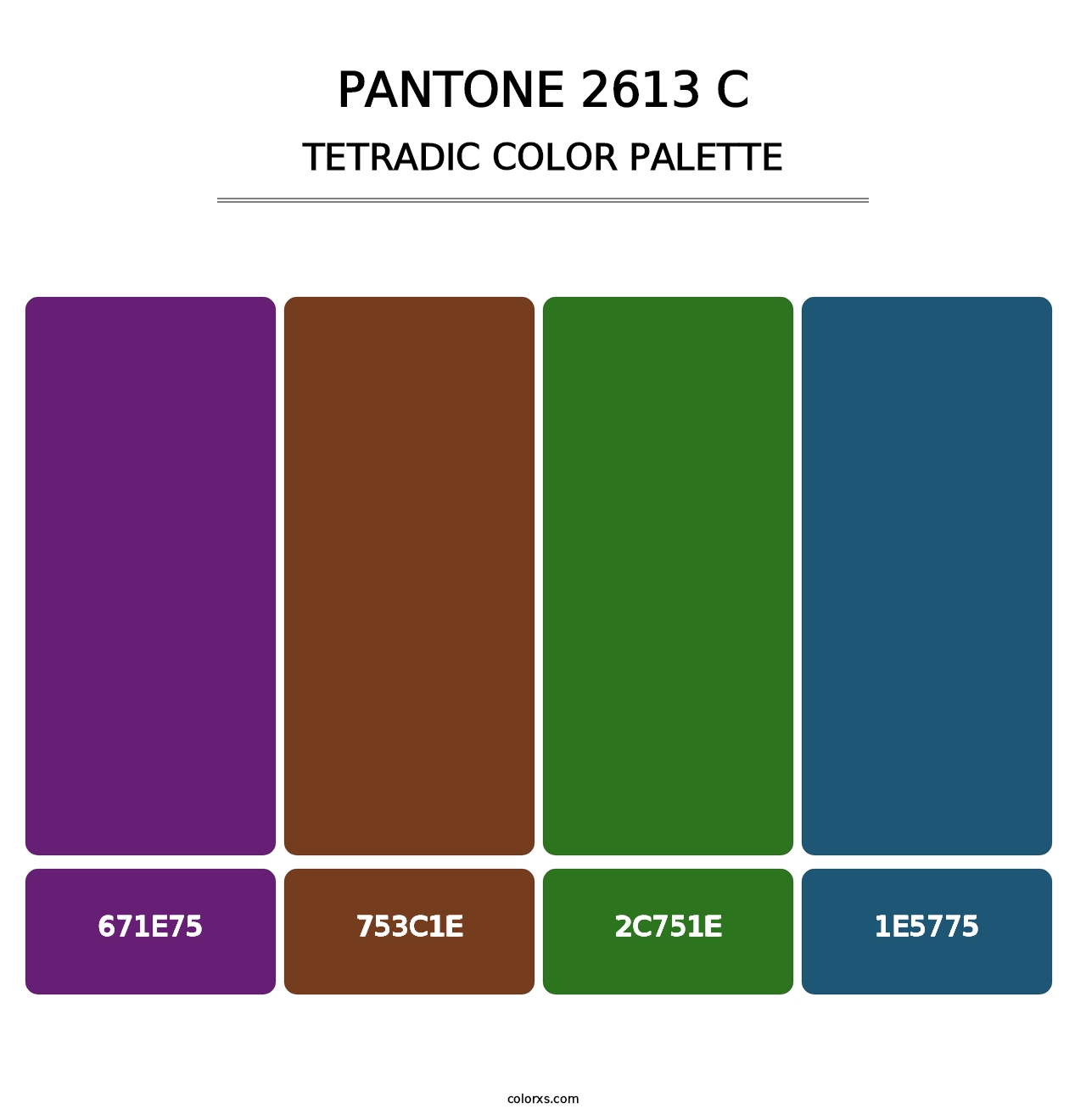 PANTONE 2613 C - Tetradic Color Palette