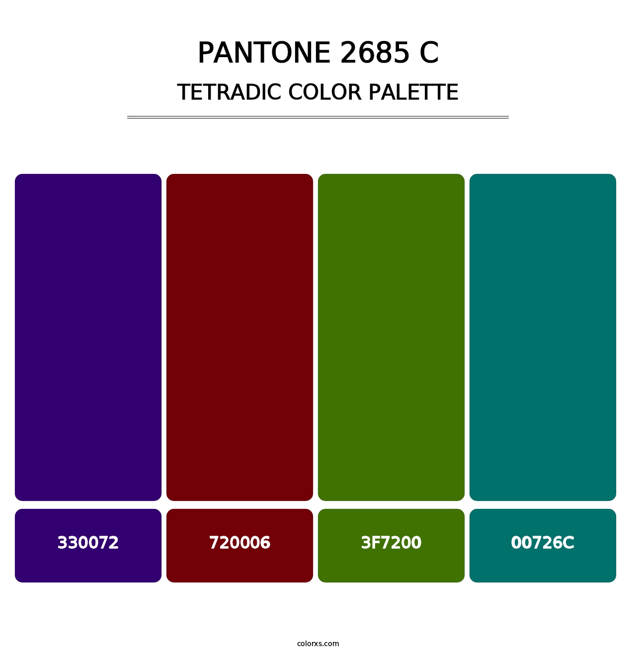 PANTONE 2685 C - Tetradic Color Palette