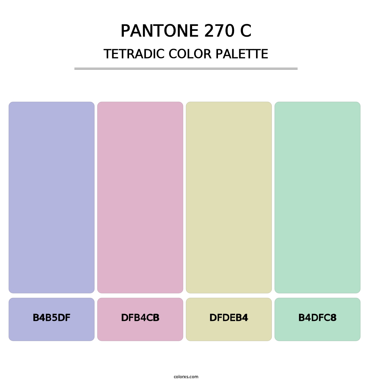PANTONE 270 C - Tetradic Color Palette