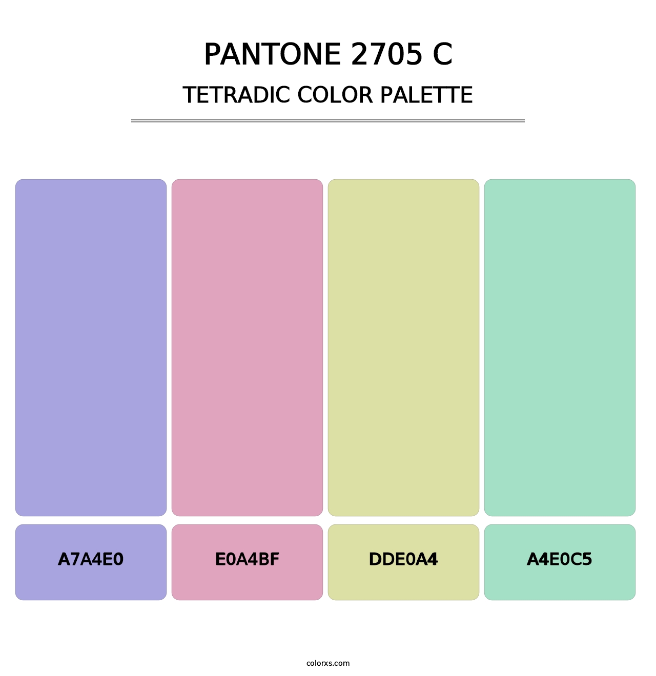 PANTONE 2705 C - Tetradic Color Palette