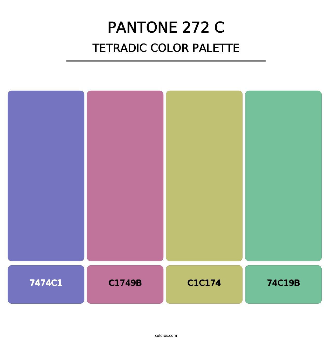PANTONE 272 C - Tetradic Color Palette