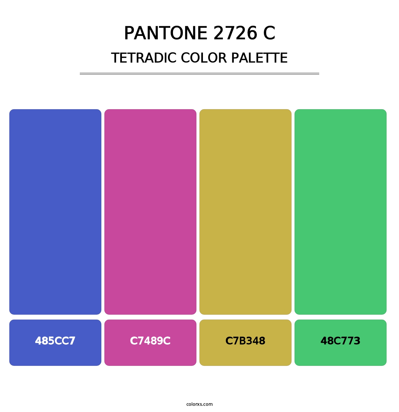 PANTONE 2726 C - Tetradic Color Palette