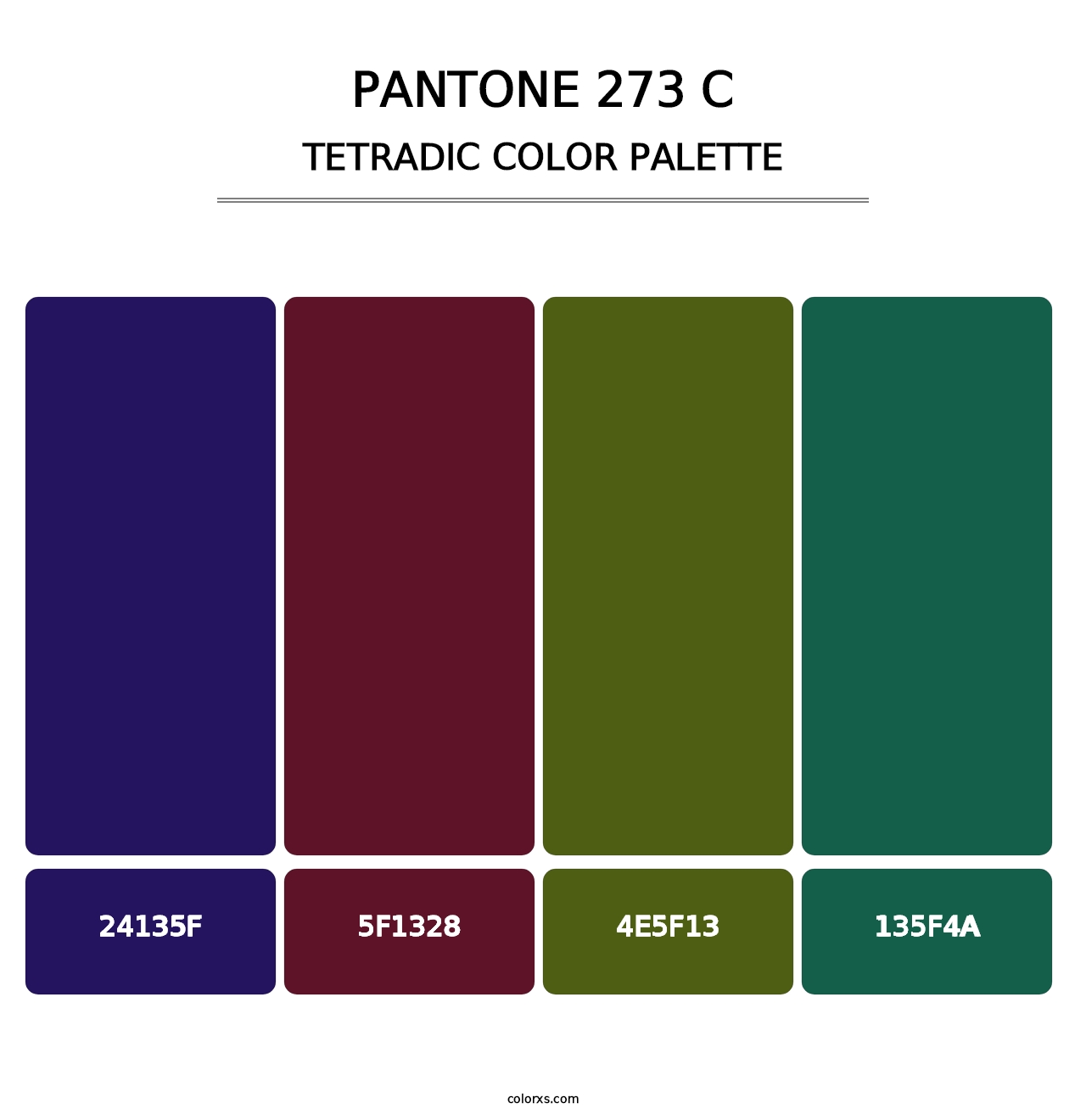 PANTONE 273 C - Tetradic Color Palette