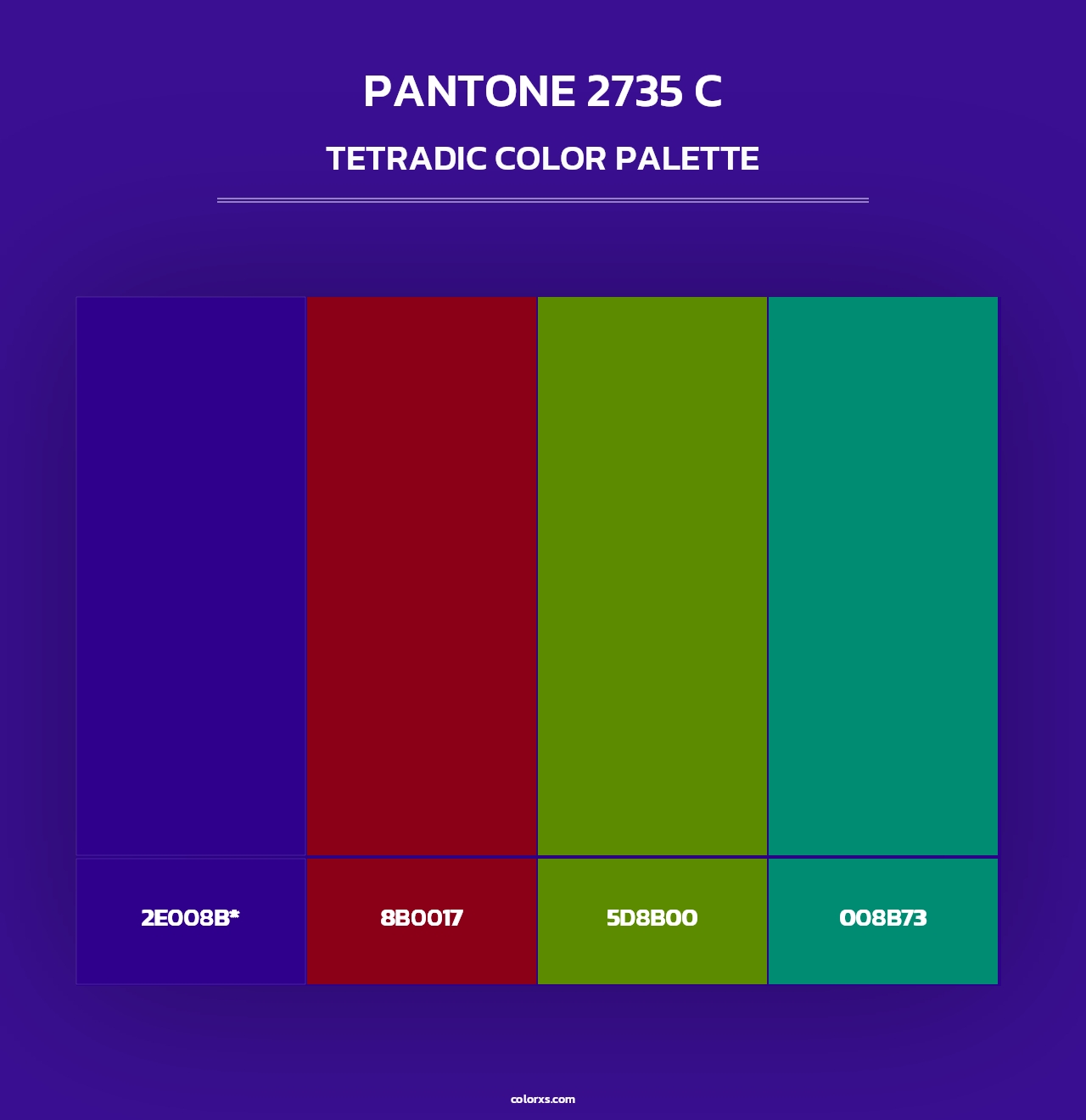 PANTONE 2735 C - Tetradic Color Palette