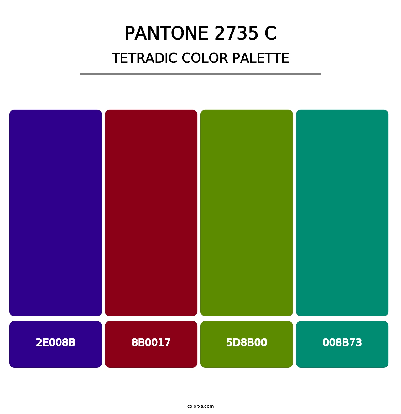 PANTONE 2735 C - Tetradic Color Palette
