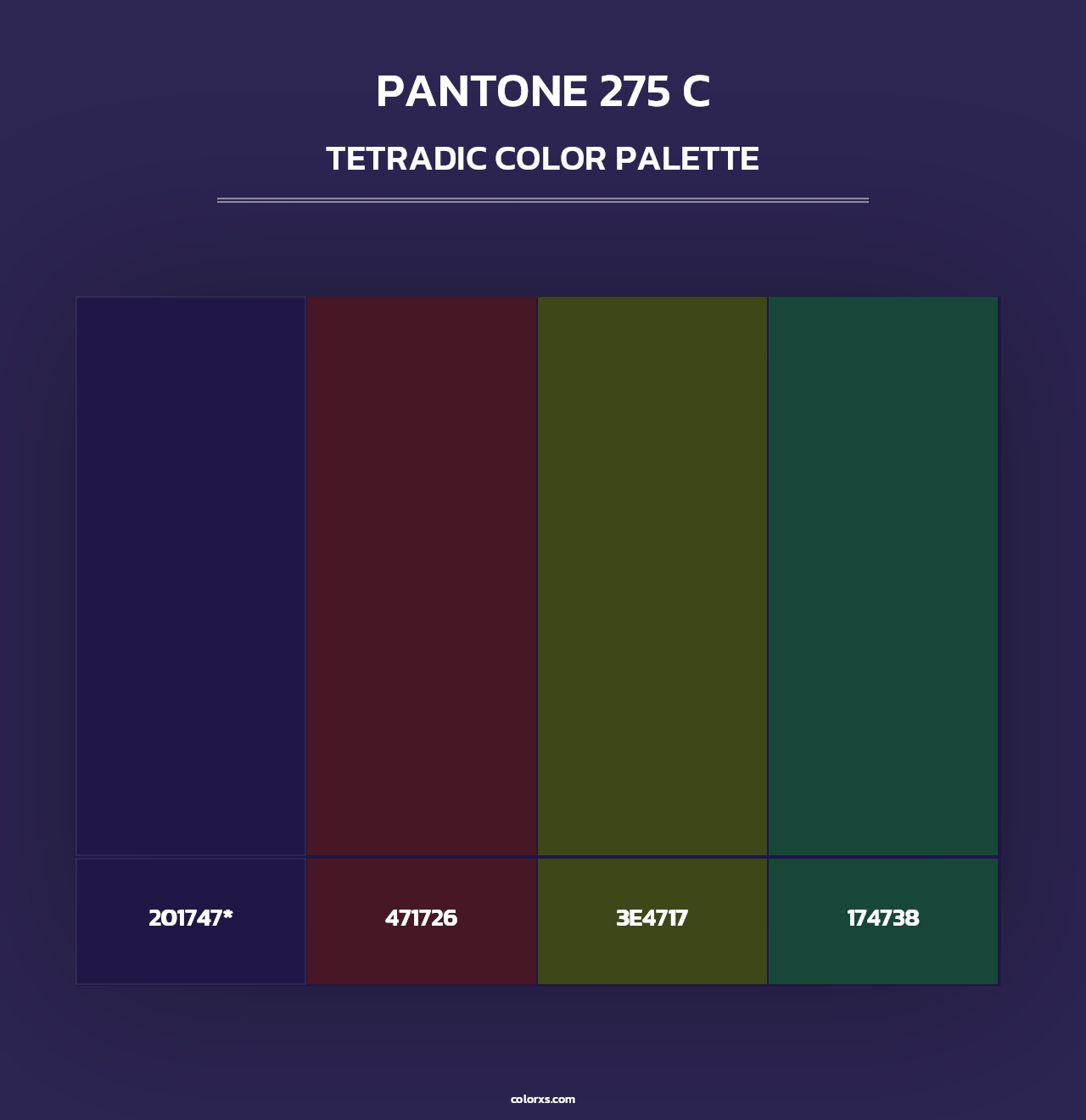 PANTONE 275 C - Tetradic Color Palette