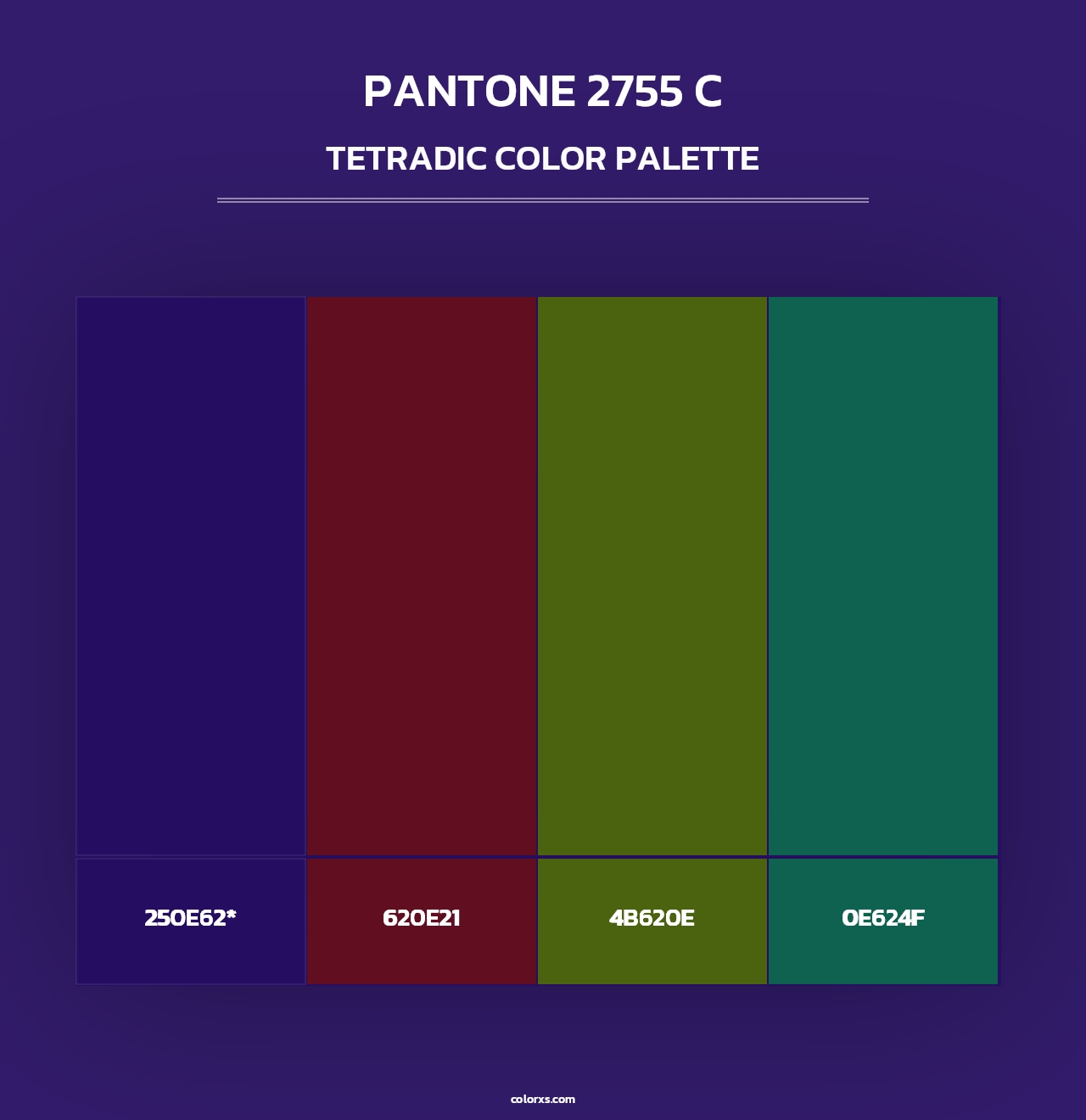 PANTONE 2755 C - Tetradic Color Palette