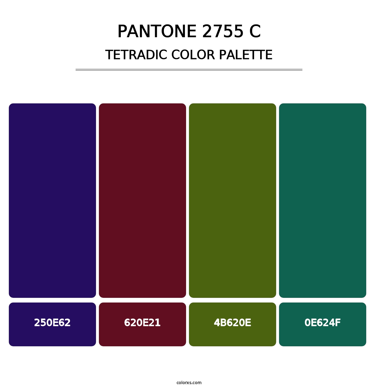 PANTONE 2755 C - Tetradic Color Palette