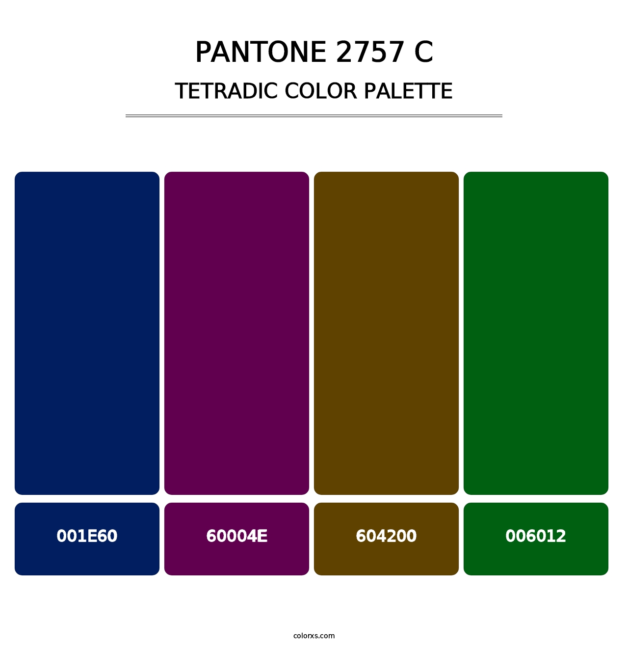 PANTONE 2757 C - Tetradic Color Palette