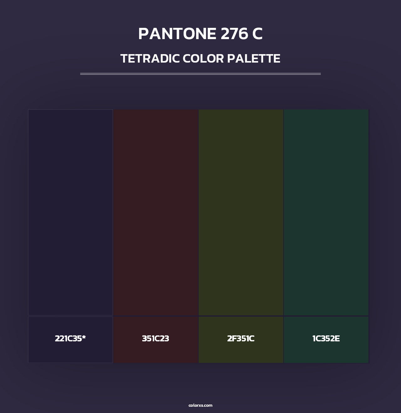 PANTONE 276 C - Tetradic Color Palette