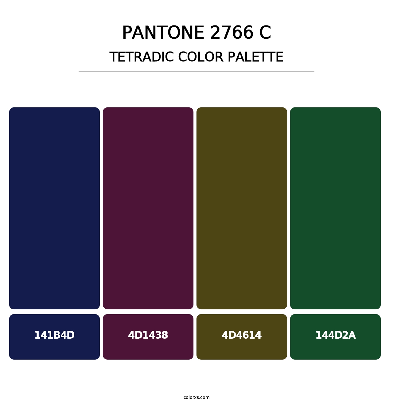 PANTONE 2766 C - Tetradic Color Palette