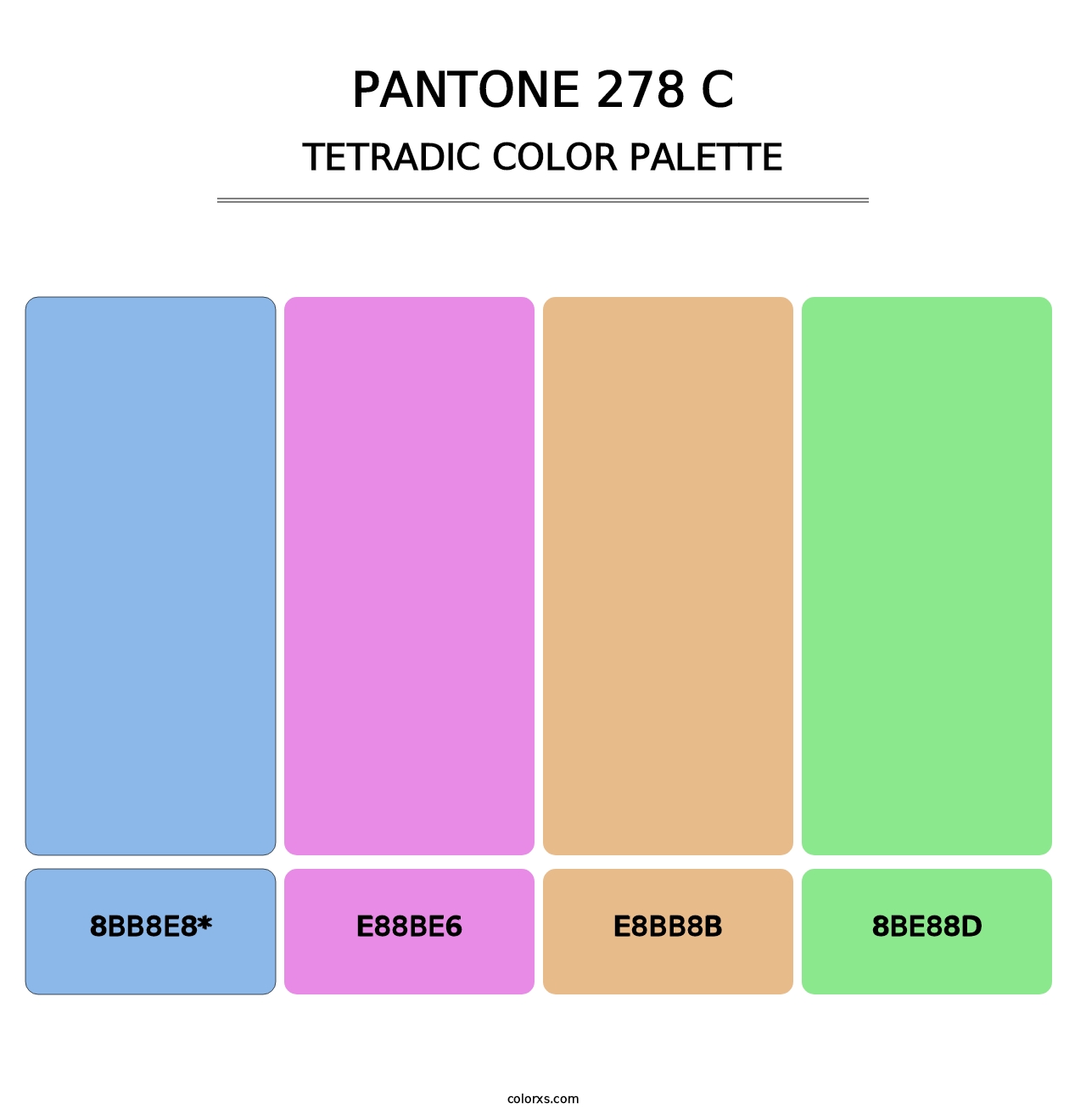 PANTONE 278 C - Tetradic Color Palette