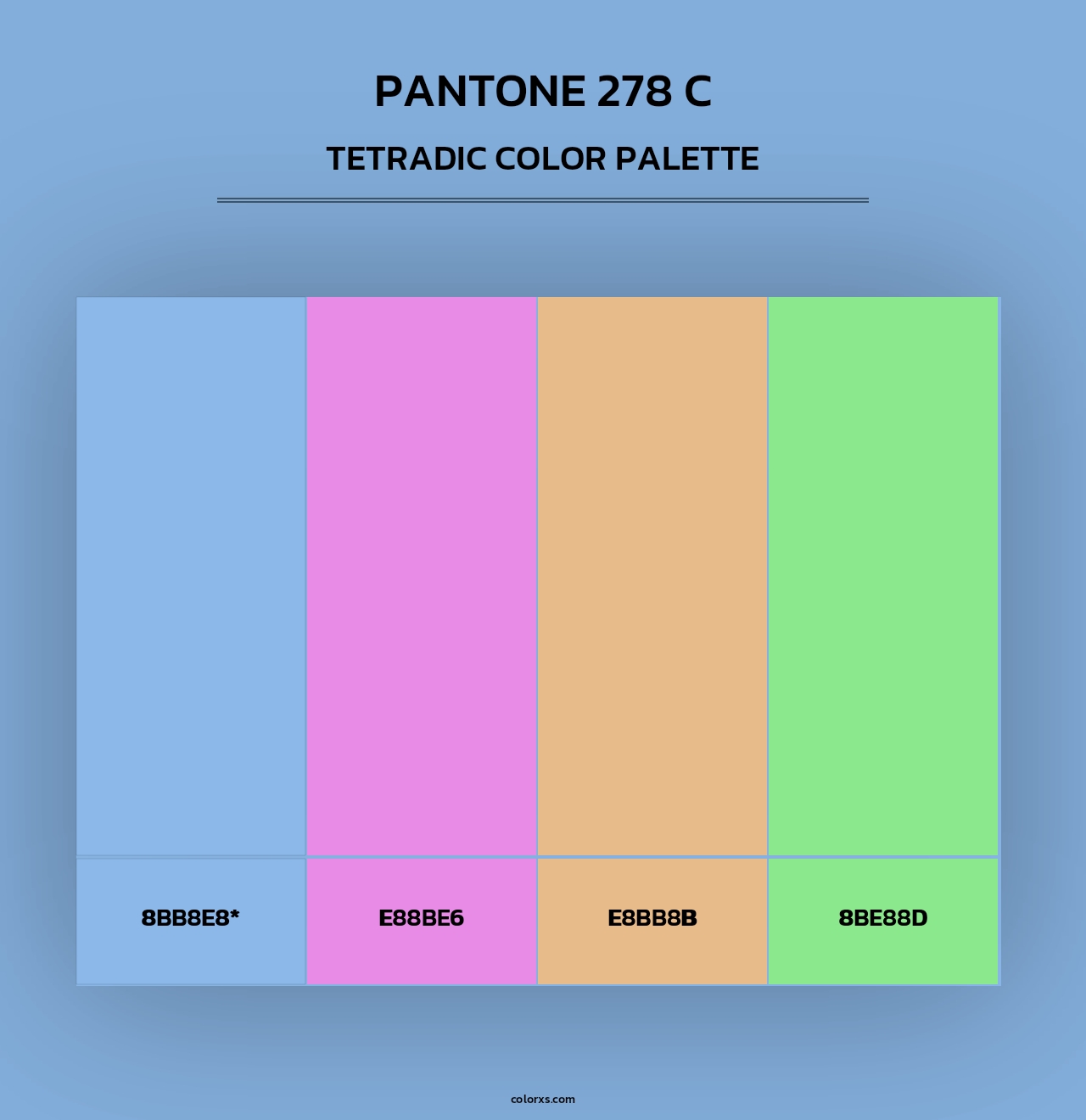 PANTONE 278 C - Tetradic Color Palette