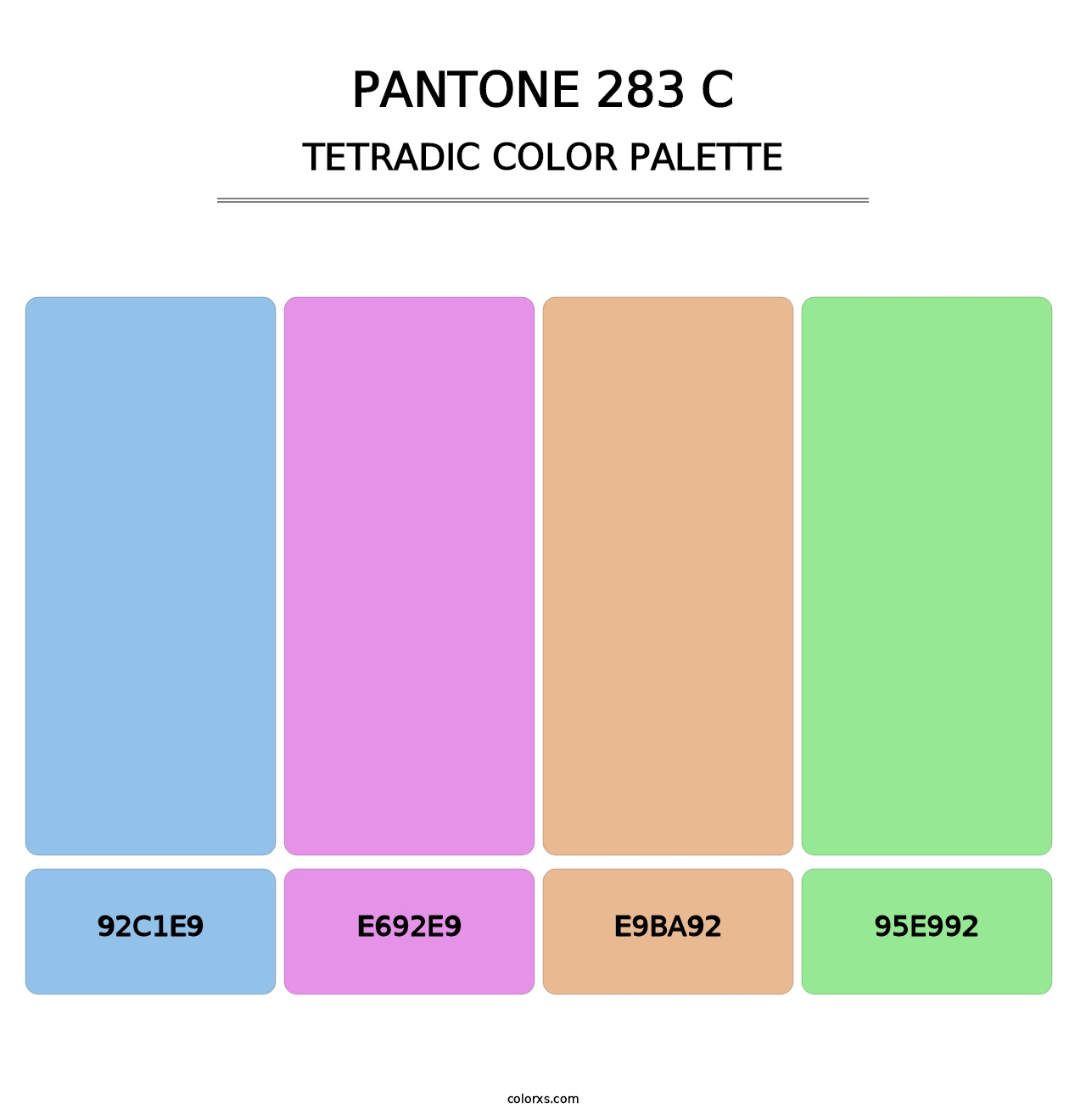 PANTONE 283 C - Tetradic Color Palette