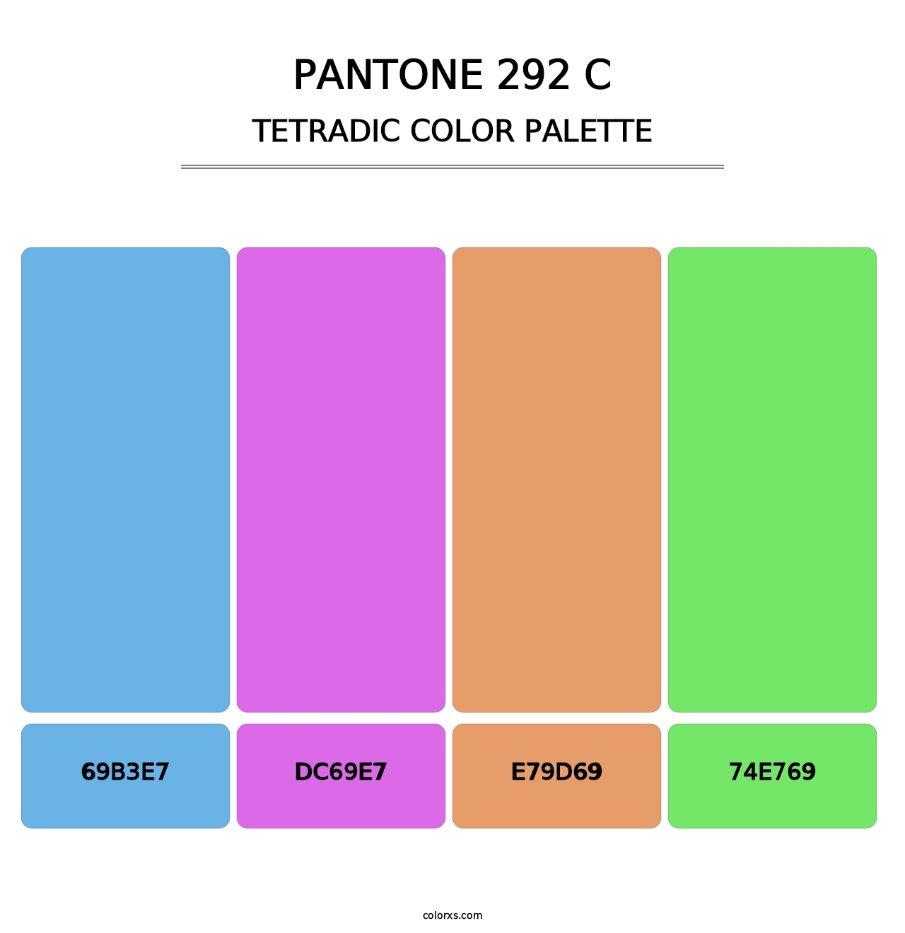 PANTONE 292 C - Tetradic Color Palette