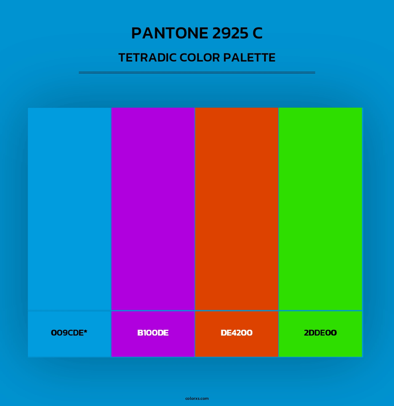 PANTONE 2925 C - Tetradic Color Palette