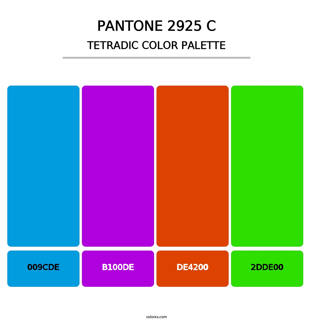 PANTONE 2925 C - Tetradic Color Palette