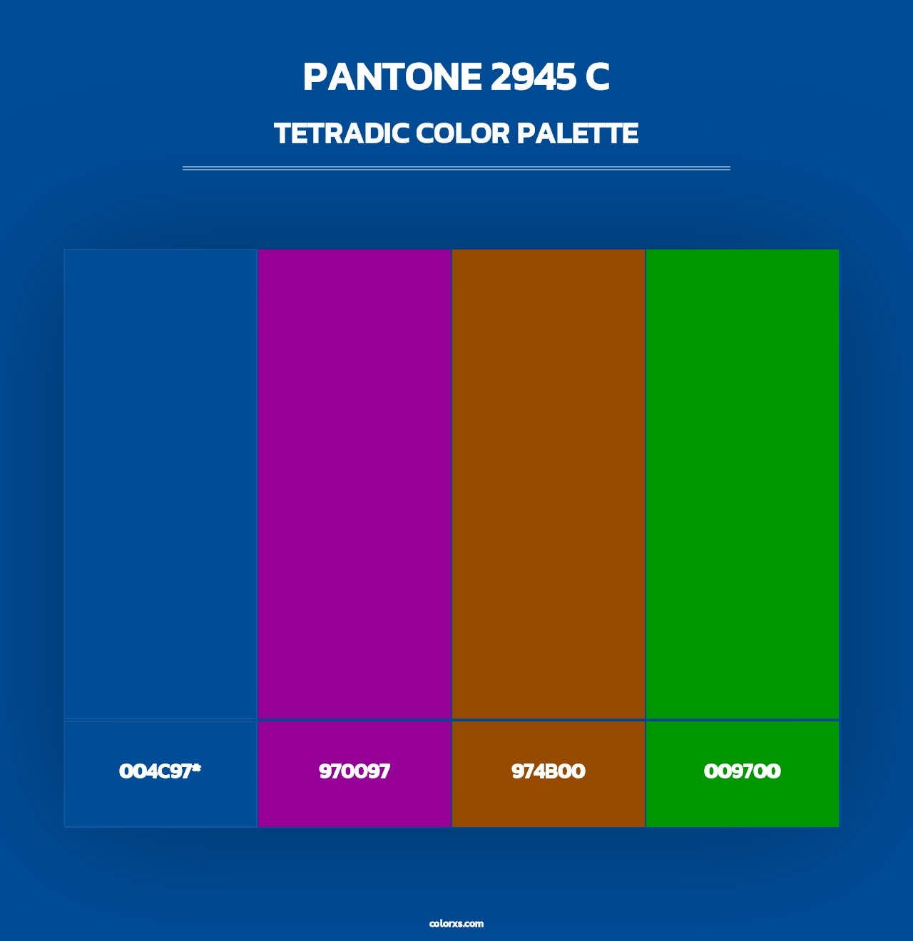 PANTONE 2945 C - Tetradic Color Palette