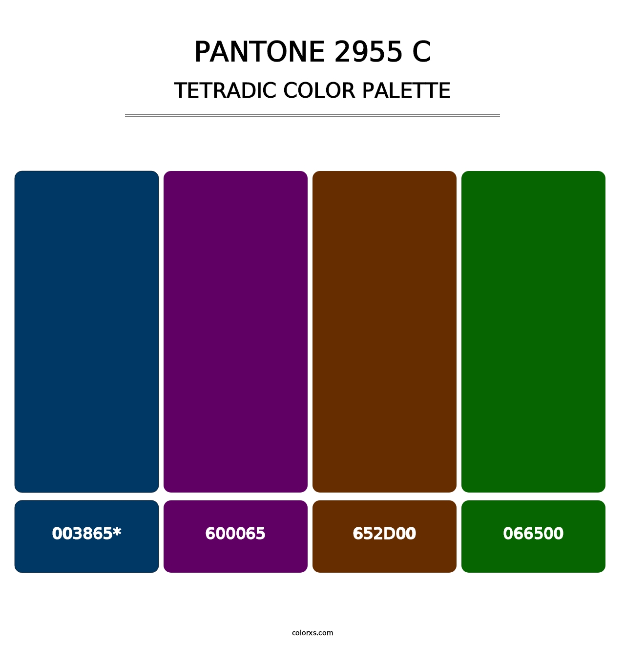 PANTONE 2955 C - Tetradic Color Palette