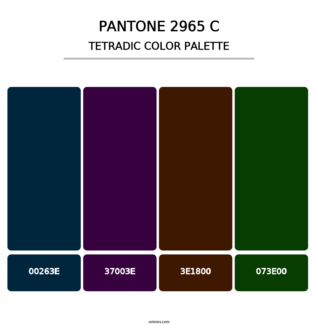 PANTONE 2965 C - Tetradic Color Palette
