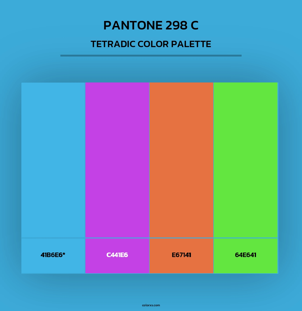 PANTONE 298 C - Tetradic Color Palette