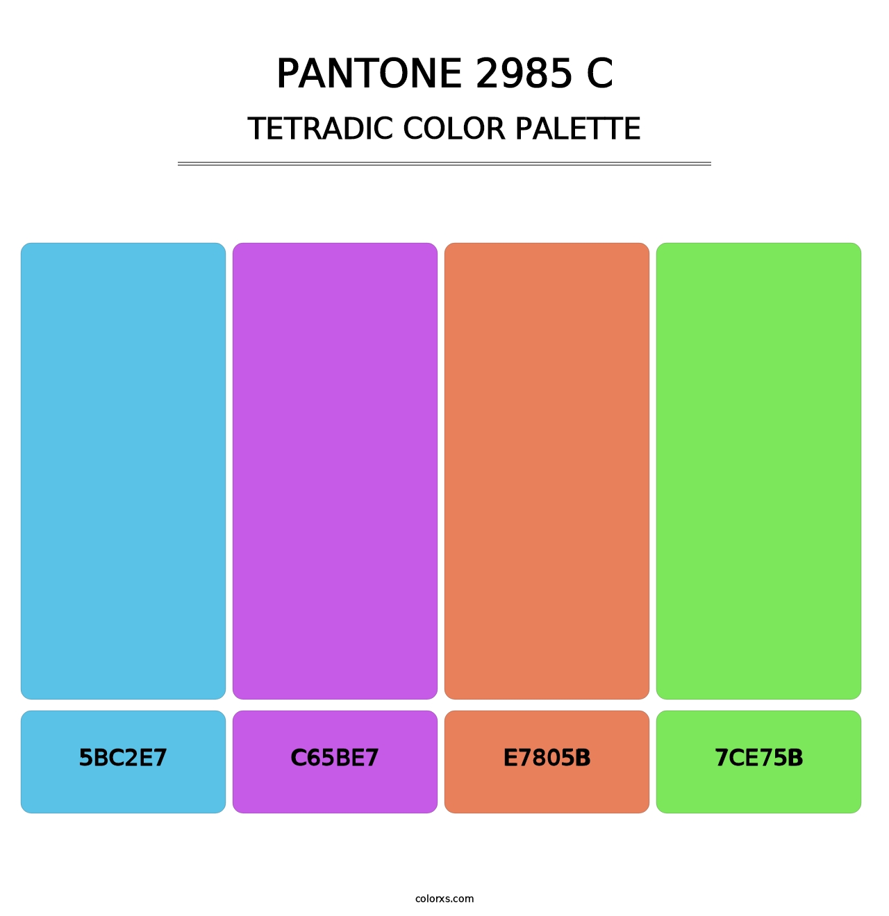 PANTONE 2985 C - Tetradic Color Palette