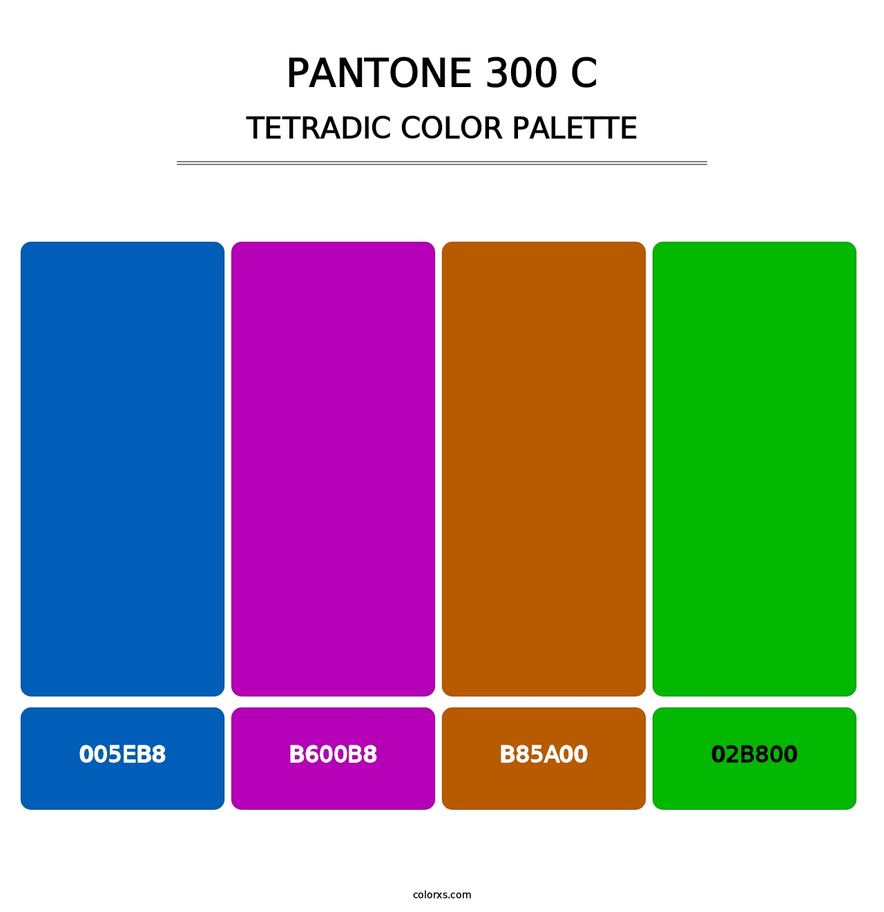PANTONE 300 C - Tetradic Color Palette