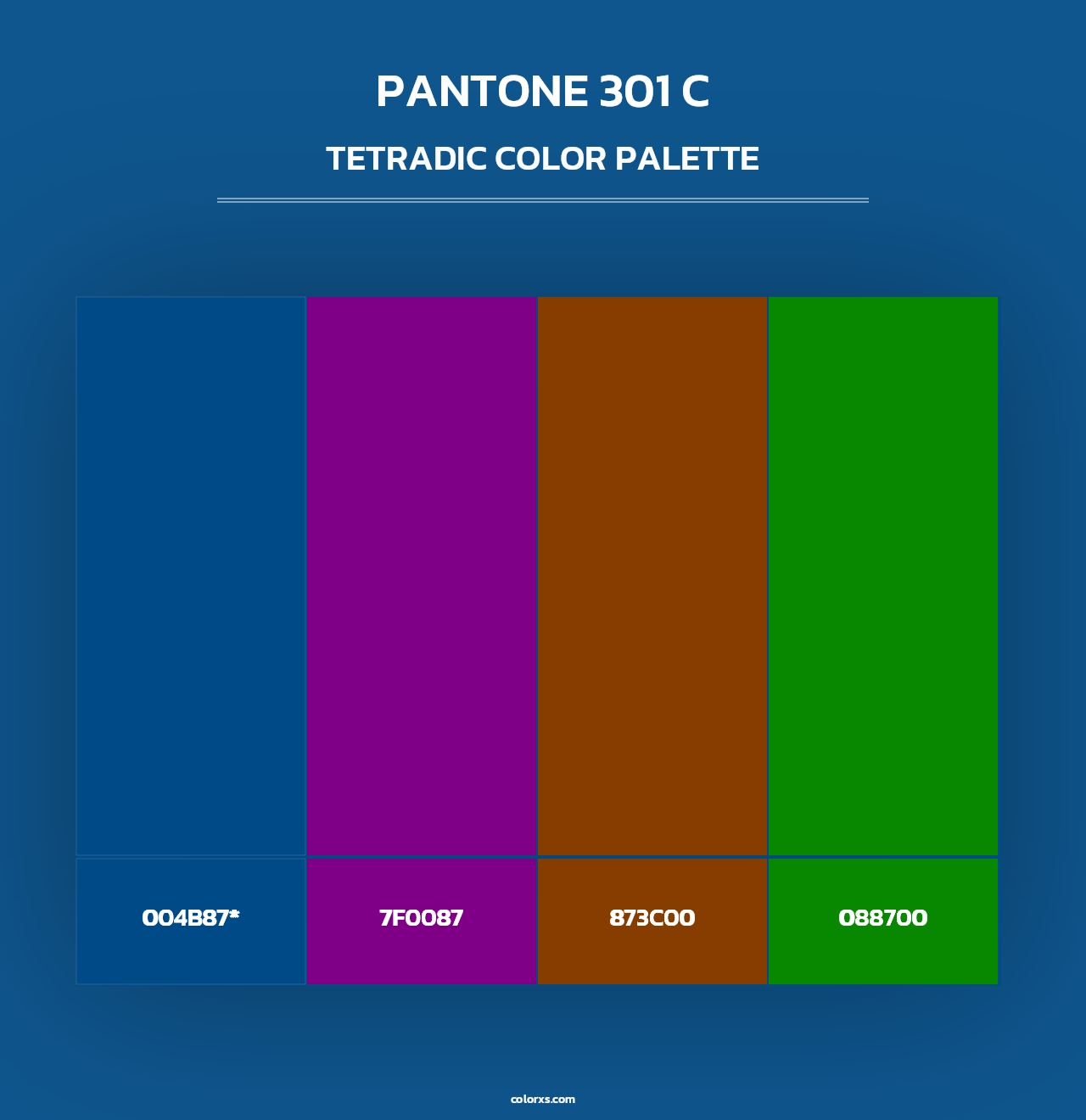 PANTONE 301 C - Tetradic Color Palette