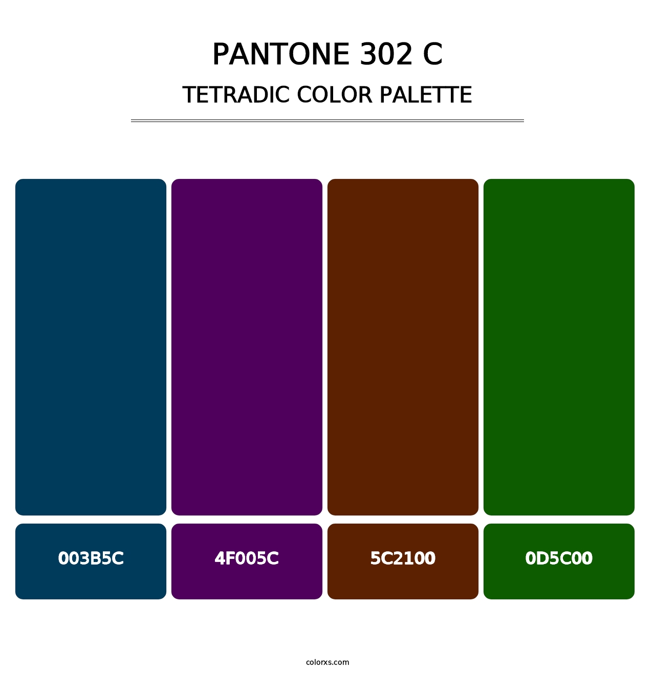 PANTONE 302 C - Tetradic Color Palette