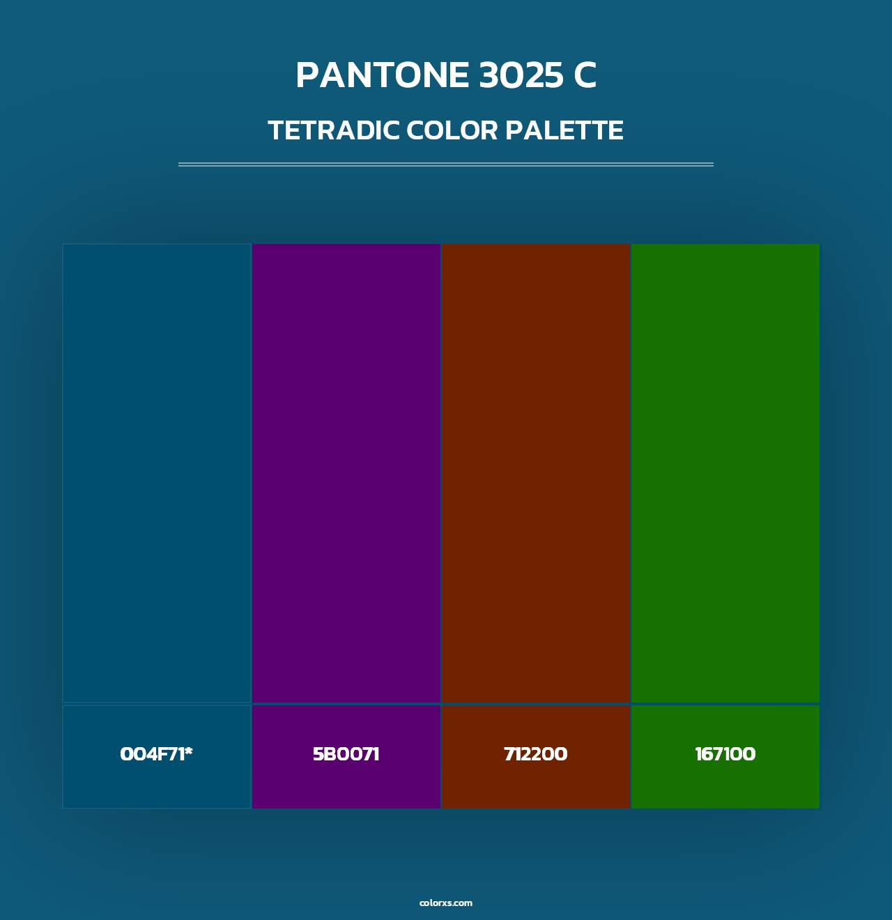 PANTONE 3025 C - Tetradic Color Palette