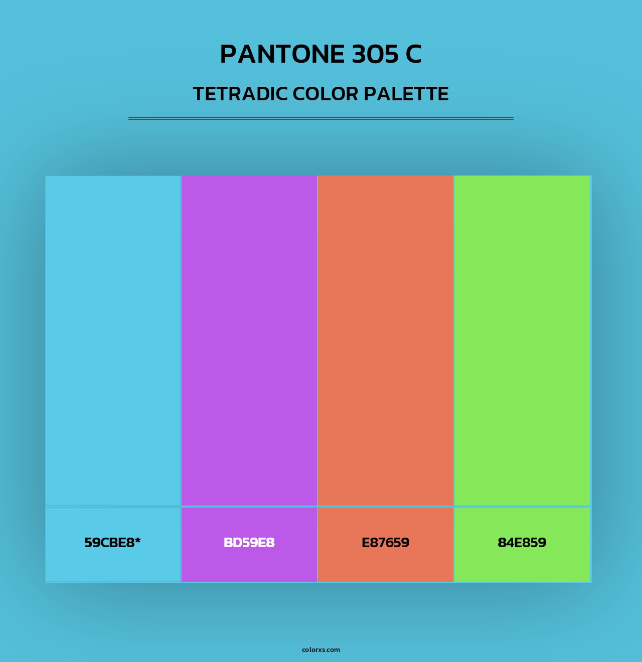 PANTONE 305 C - Tetradic Color Palette