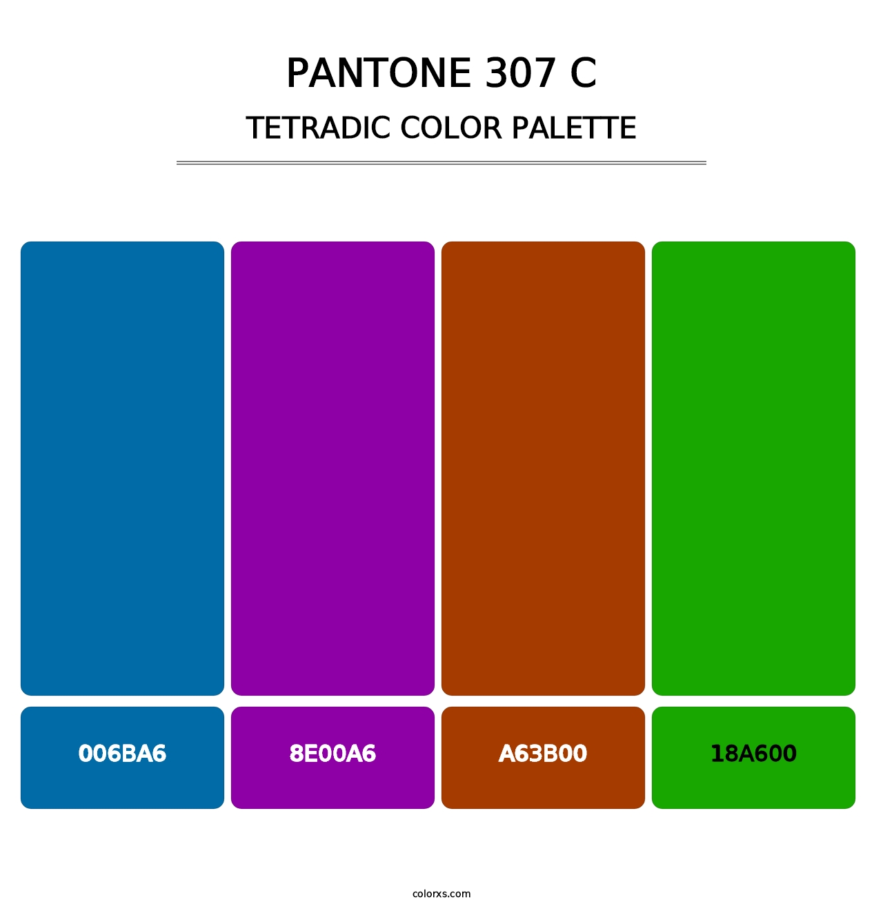 PANTONE 307 C - Tetradic Color Palette