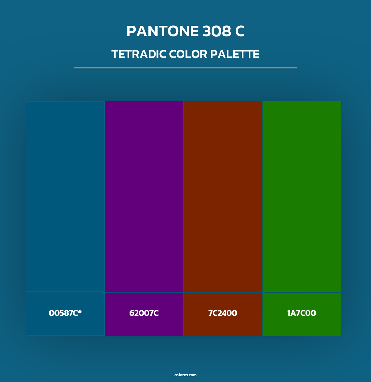 PANTONE 308 C - Tetradic Color Palette