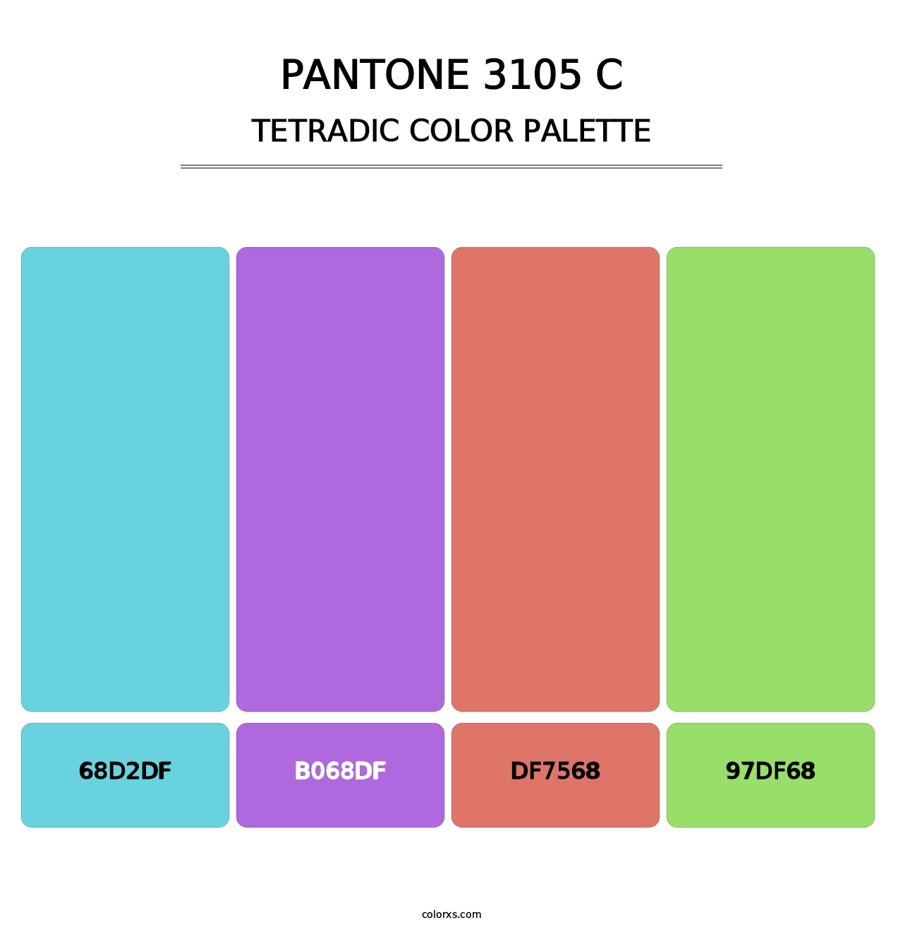 PANTONE 3105 C - Tetradic Color Palette