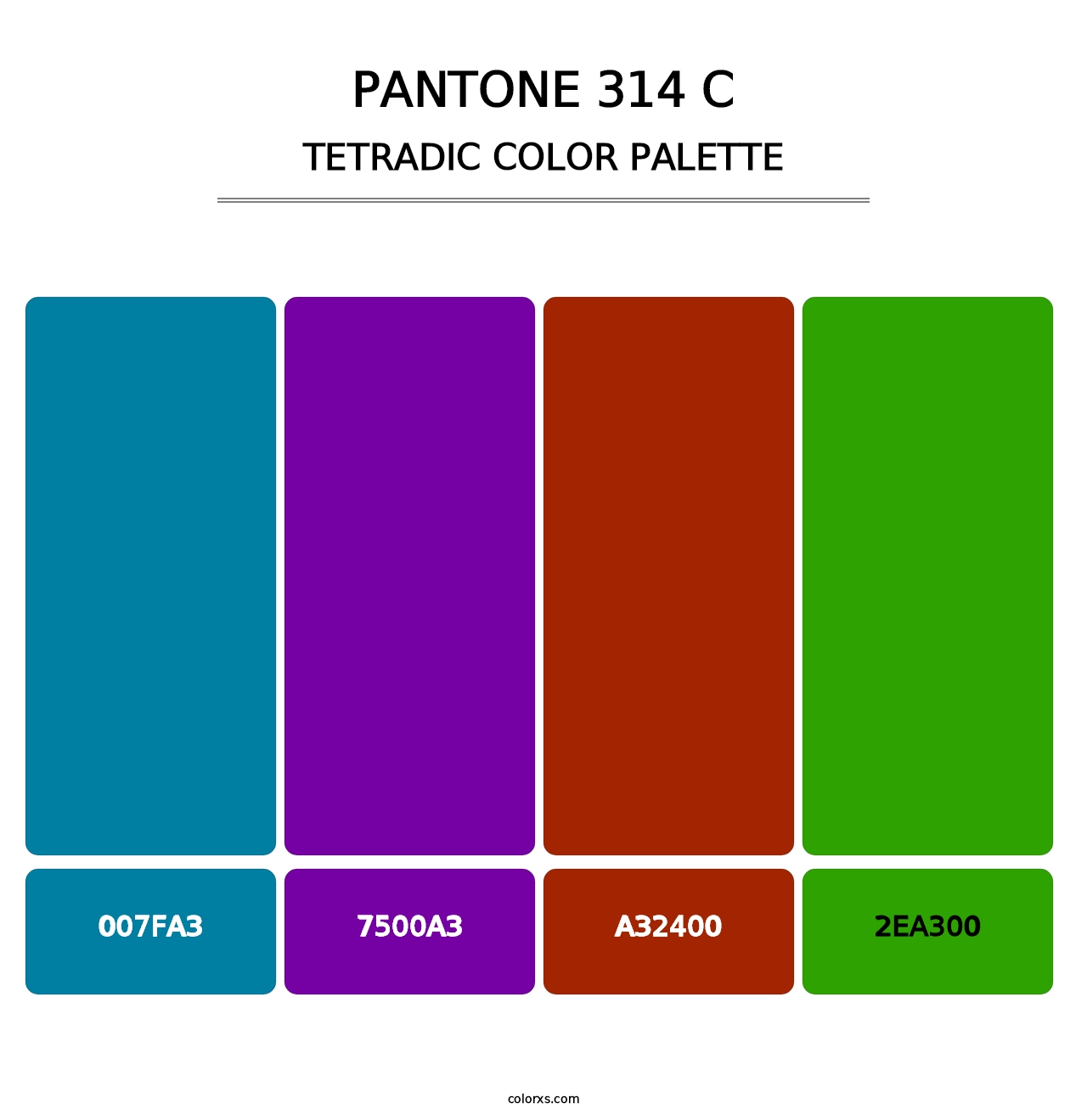 PANTONE 314 C - Tetradic Color Palette