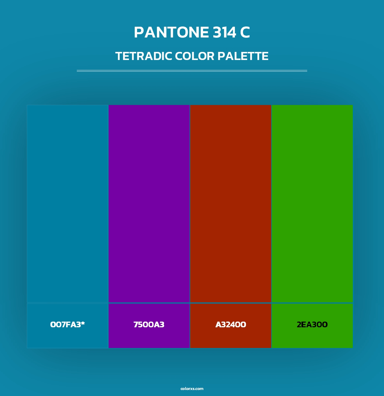 PANTONE 314 C - Tetradic Color Palette