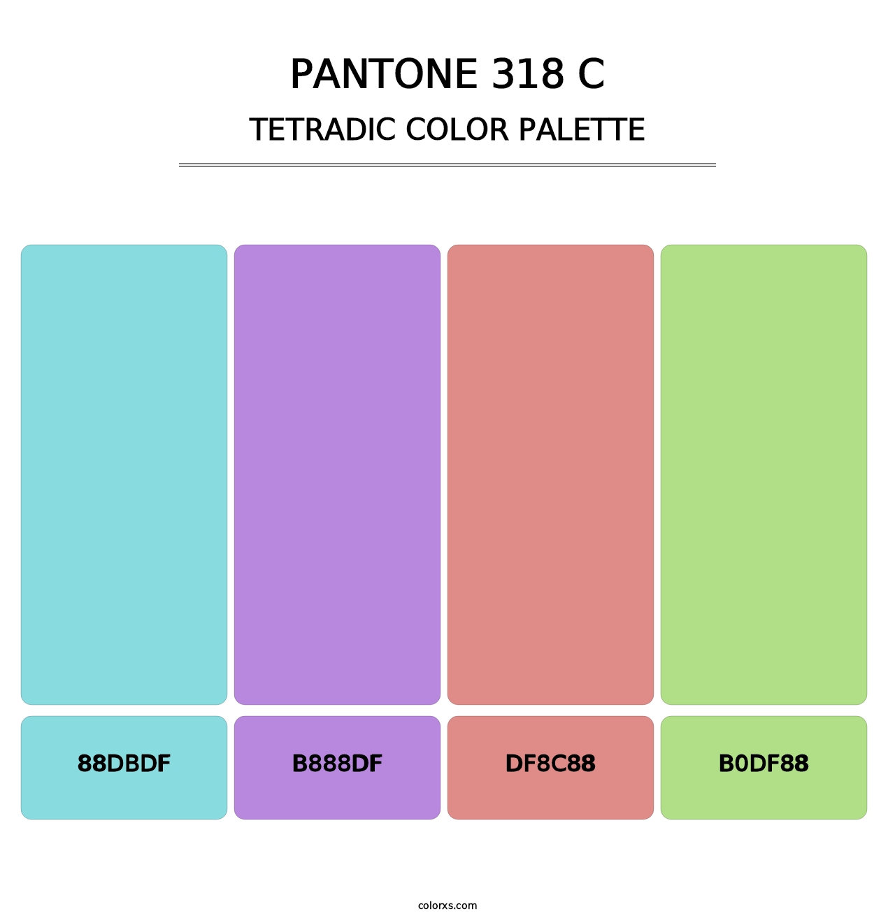 PANTONE 318 C - Tetradic Color Palette