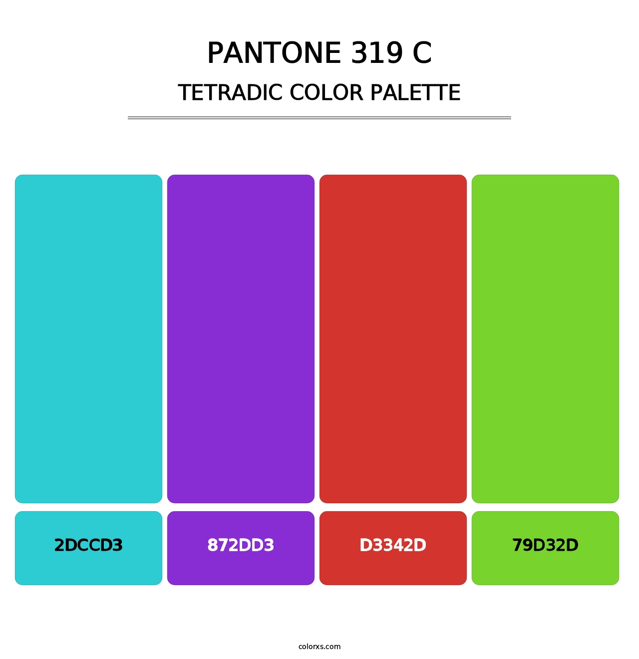 PANTONE 319 C - Tetradic Color Palette