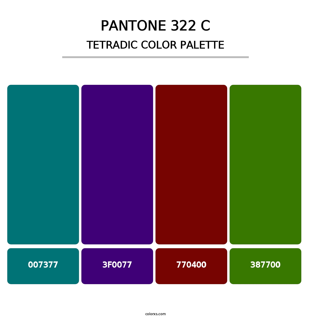 PANTONE 322 C - Tetradic Color Palette