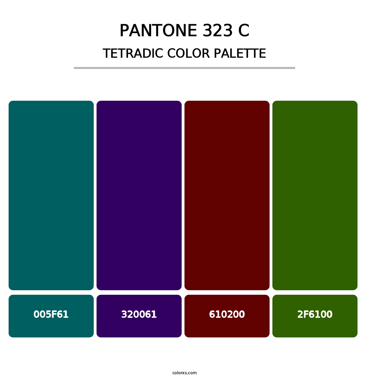PANTONE 323 C - Tetradic Color Palette