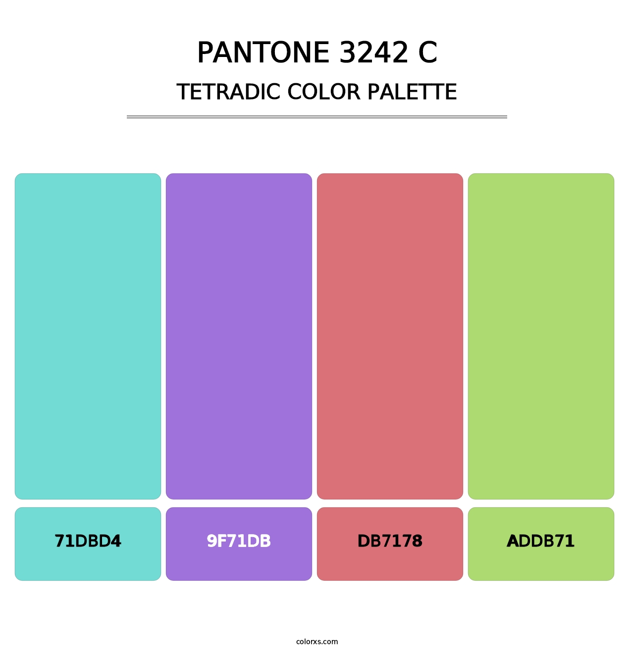 PANTONE 3242 C - Tetradic Color Palette