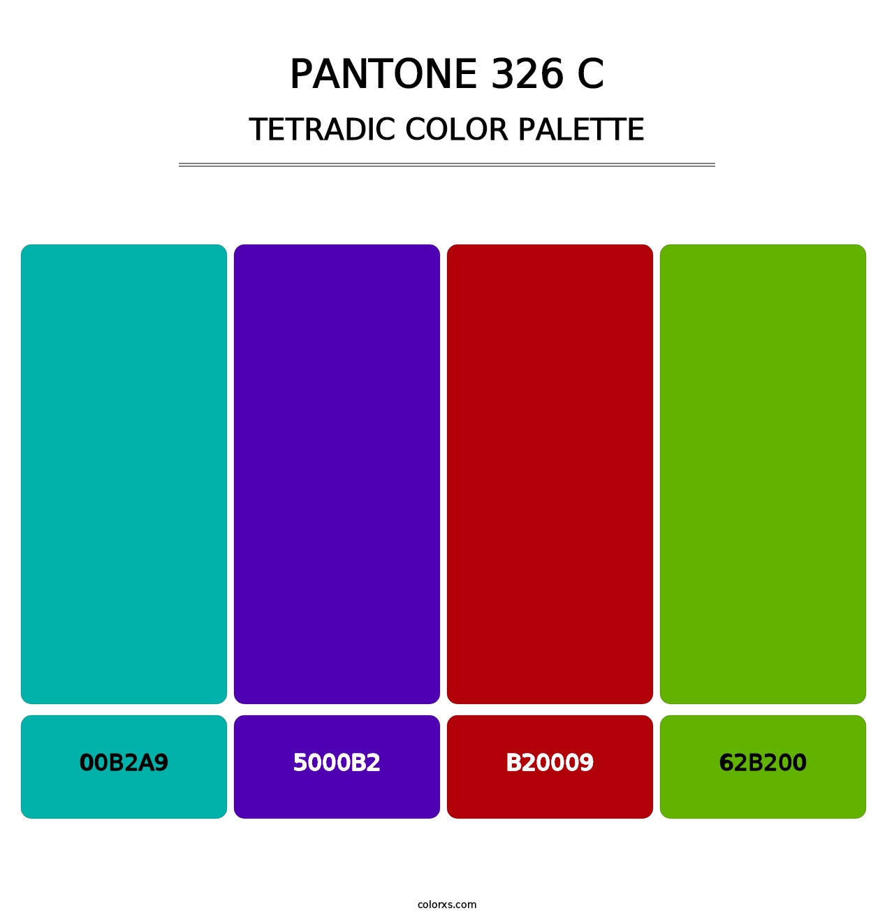 PANTONE 326 C - Tetradic Color Palette